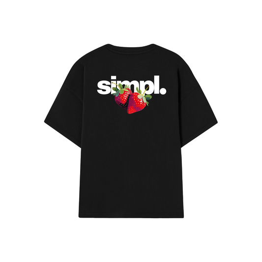 POLERA OVERSIZE STRAWBERRY (BLACK)